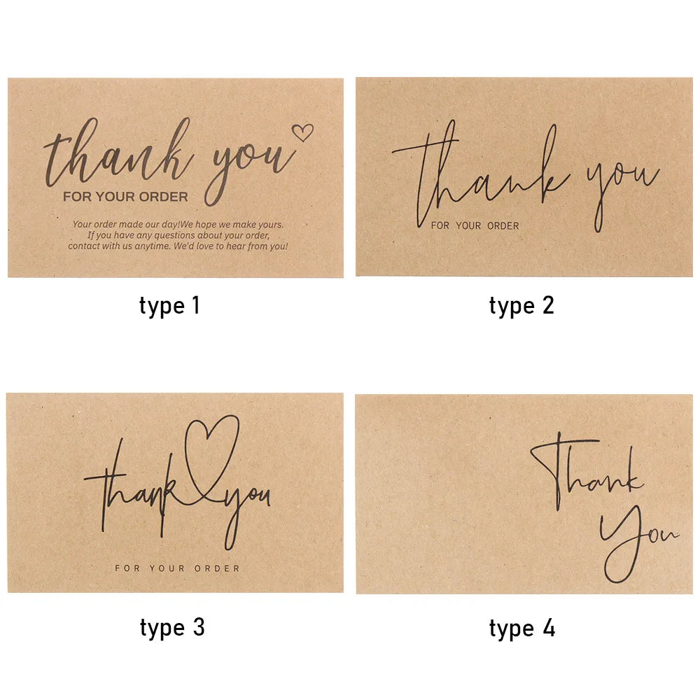 Kraft Paper Thank You Cards for Small Business – 30 Pack Thank You Cards Richie's