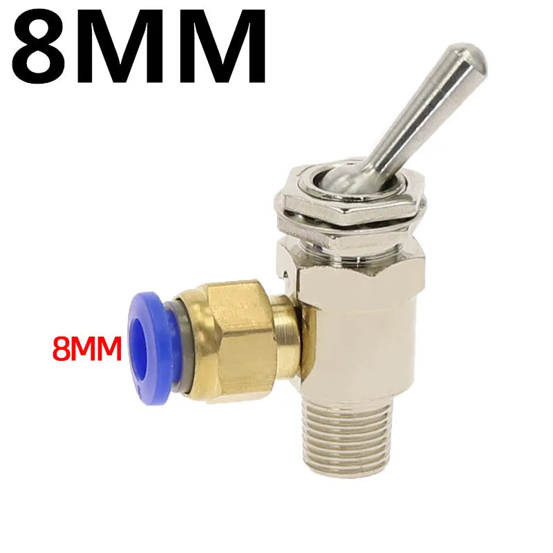 TAC2-3V Pneumatic Toggle Valve 2-Position 3-Way M5 & 1/8" Thread Pneumatic Toggle Valve Richie's TAC2-3V -PC8MM