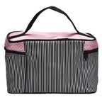 Women's Travel Bow Stripe Cosmetic Bag – Makeup Organizer Cosmetic Travel Bag Richie's