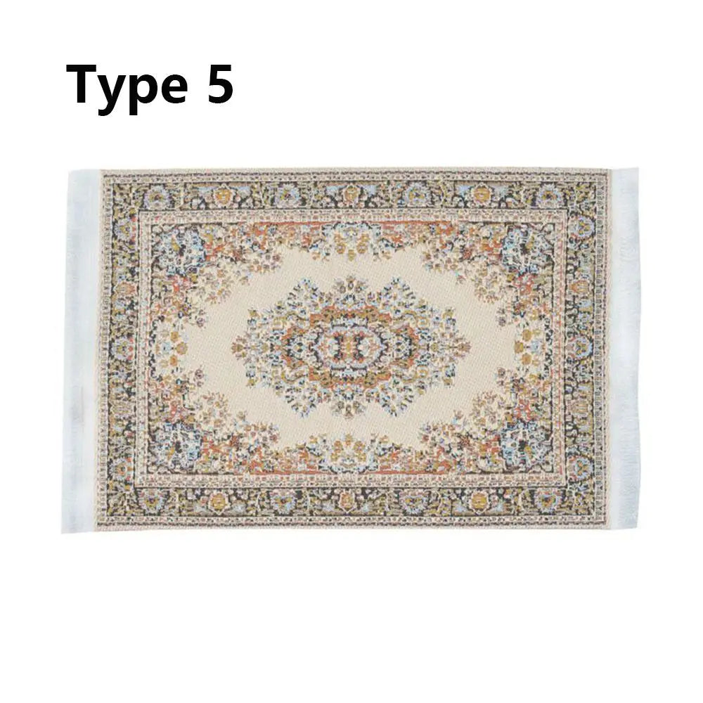 Miniature Turkish Style Dollhouse Carpet – Mini Woven Rug Dollhouse Miniature Rug Richie's -type 5