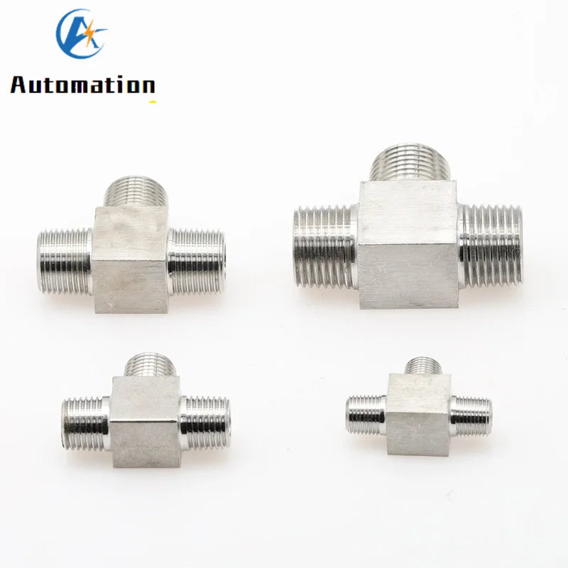 304 Stainless Steel Male Tee Fitting 1/8"–1/2" 3-Way Pipe Pipe Tee Fitting Richie's