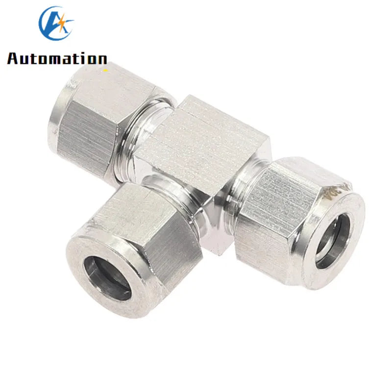 304 SS Tee Fitting Double Ferrule T-Type Connector 3–12mm Pipe Tee Fitting Richie's