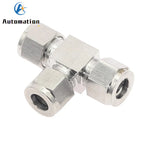 304 SS Tee Fitting Double Ferrule T-Type Connector 3–12mm Pipe Tee Fitting Richie's