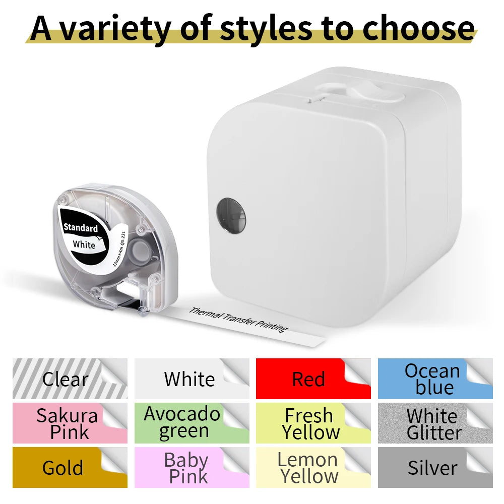 Dymo LetraTag Compatible Label Tapes 91331 for Phomemo P12 5-Pack Label Maker Tape Richie's