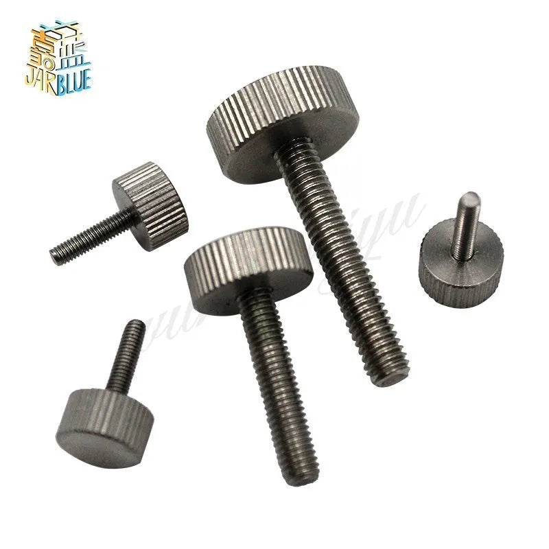 5pcs Stainless Steel Knurled Thumb Screws M3 M4 M5 Flat Head Thumb Screws Richie's