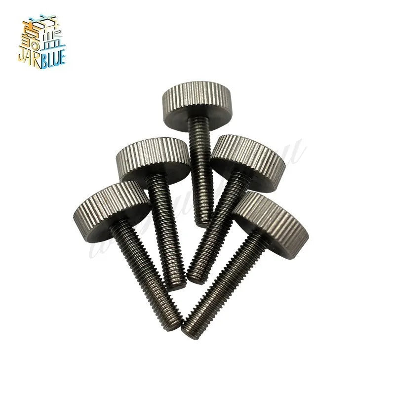 5pcs Stainless Steel Knurled Thumb Screws M3 M4 M5 Flat Head Thumb Screws Richie's