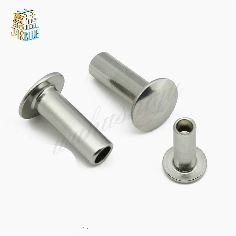50PCS M4 Aluminum Half-Hollow Flat Round Head Rivets Multi-Size Aluminum Rivets Richie's