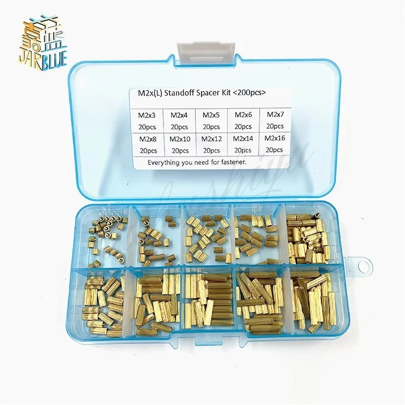 200pcs M2 Copper Standoff Spacer Kit – Double-Pass Pillar Screws Standoff Spacer Kit Richie's Default Title