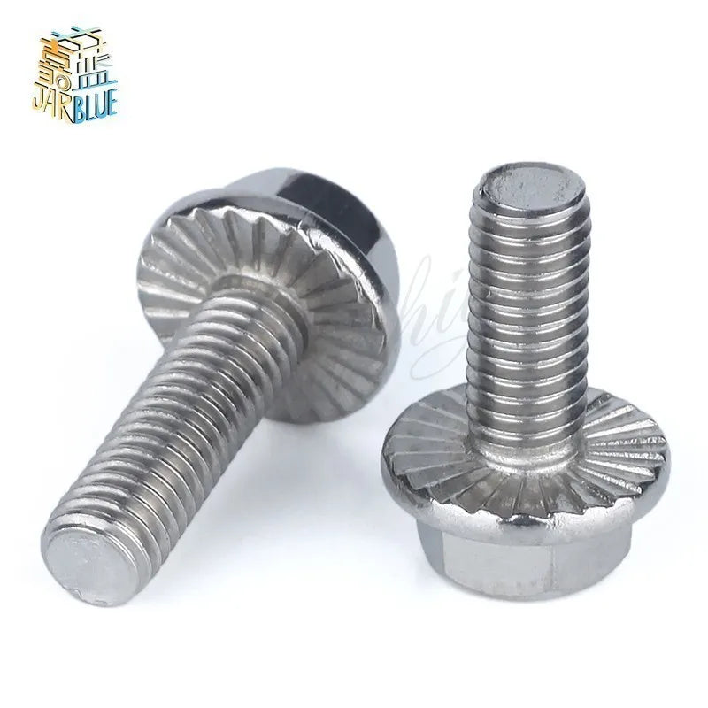 M6 M8 M10 M12 Stainless Steel Hex Flange Bolts Anti-Slip Flange Bolts Richie's M8 x 30 (5pieces)