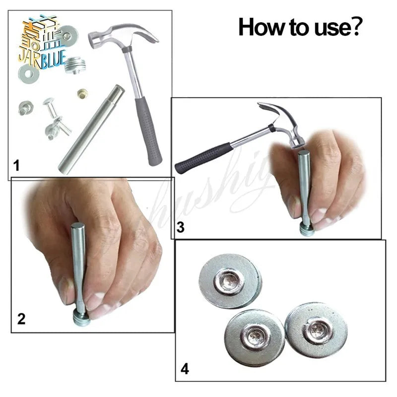 50PCS M4 Aluminum Half-Hollow Flat Round Head Rivets Multi-Size Aluminum Rivets Richie's