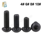 10pcs UNC Grade 10.9 Black Hex Socket Mushroom Head Bolts Hex Socket Bolts Richie's 8-32 1-1/4"