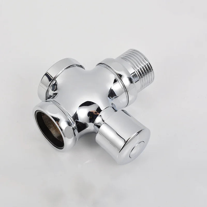 Brass 4-Way Squat Toilet Flush Valve 1 Inch Hand Press Toilet Flush Valve Richie's