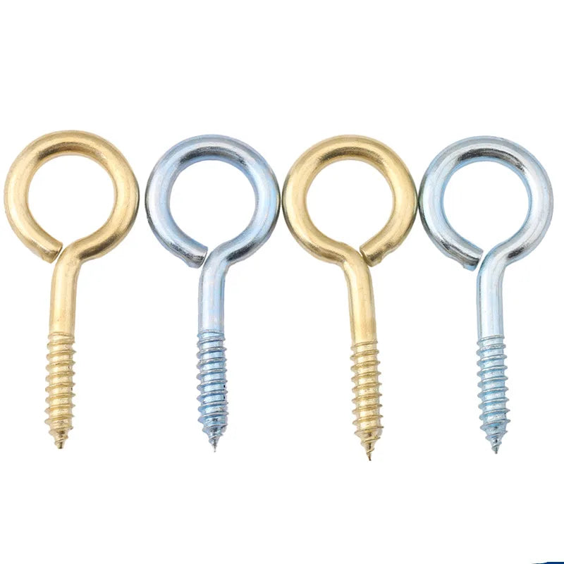 JARBLUE Self-Tapping Eye Hook Screws Carbon Steel 0#–14# Eye Hook Screws Richie's Copper plating 25pcs number 5
