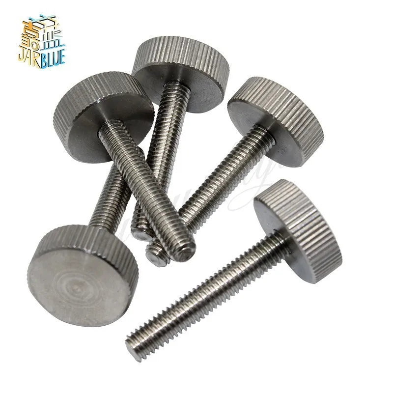 5pcs Stainless Steel Knurled Thumb Screws M3 M4 M5 Flat Head Thumb Screws Richie's M5 20mm
