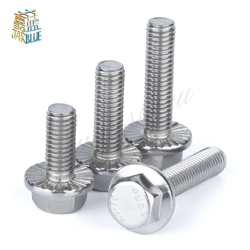M6 M8 M10 M12 Stainless Steel Hex Flange Bolts Anti-Slip Flange Bolts Richie's