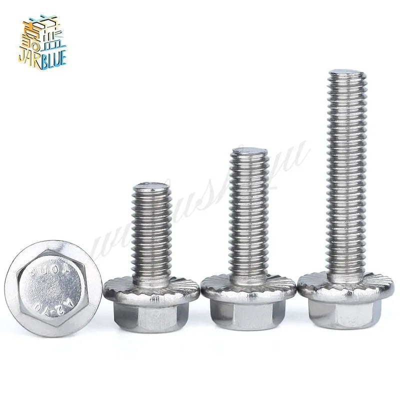 M6 M8 M10 M12 Stainless Steel Hex Flange Bolts Anti-Slip Flange Bolts Richie's