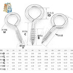 JARBLUE Self-Tapping Eye Hook Screws Carbon Steel 0#–14# Eye Hook Screws Richie's