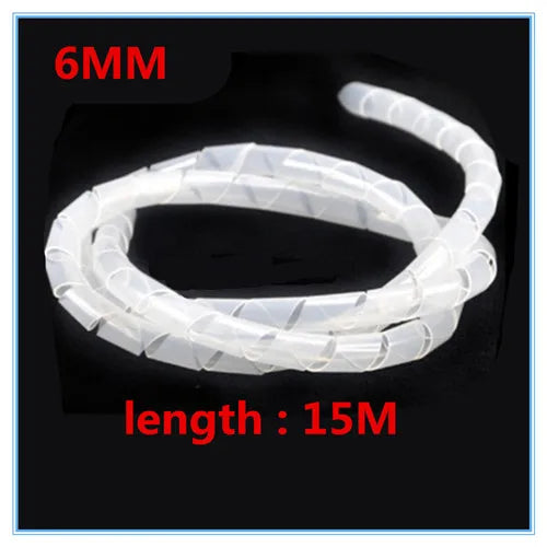 PE Spiral Cable Sleeve Wrap Black White 4–10mm Wire Organizer Spiral Cable Sleeve Richie's 6mm 1