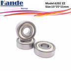 Kande 4PCS 6202ZZ ABEC-5 Deep Groove Ball Bearing 15x35x11mm Ball Bearing Richie's