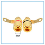 2Pcs Gold Plated 4mm Banana Jack Binding Post Speaker Connectors Binding Post Connector Richie's