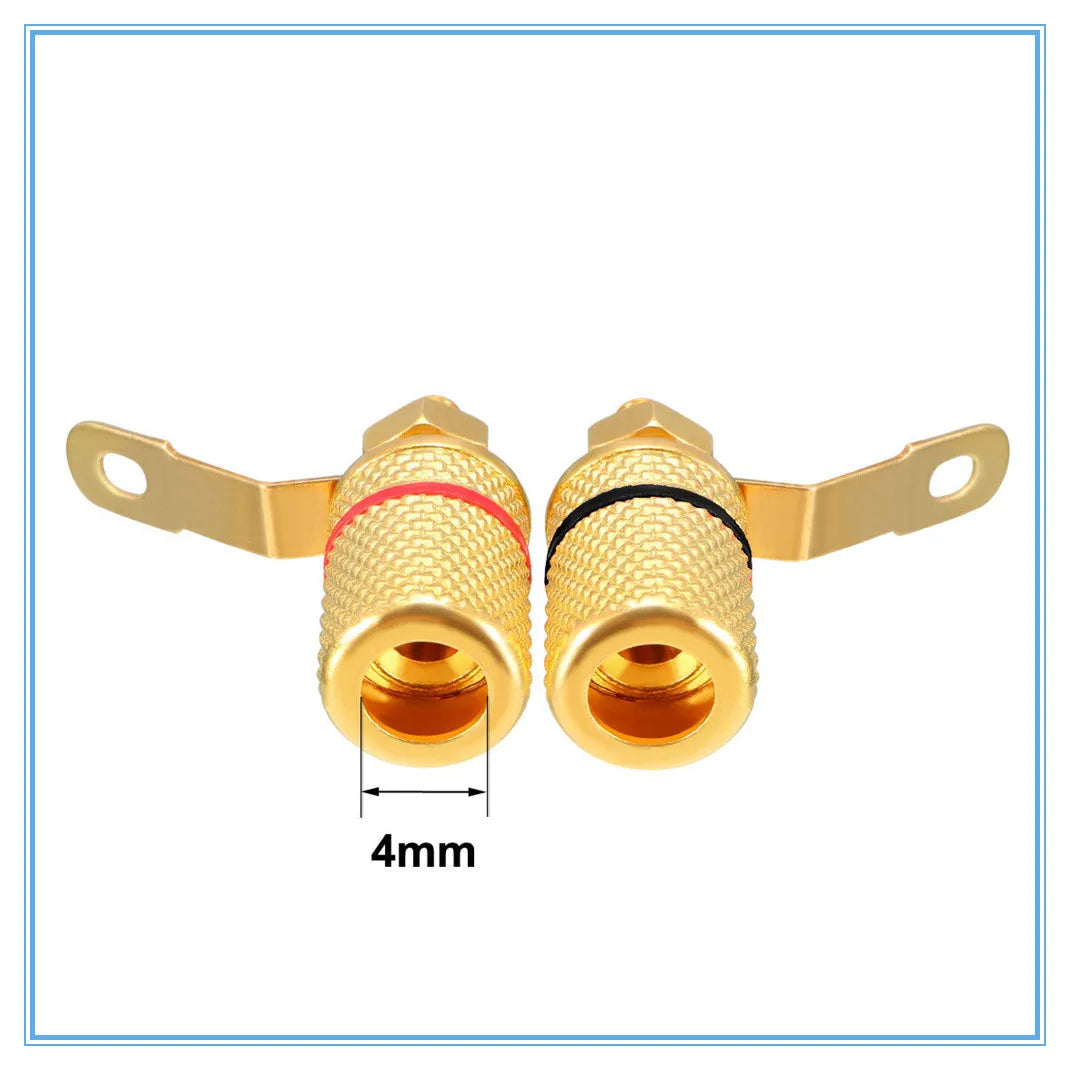 2Pcs Gold Plated 4mm Banana Jack Binding Post Speaker Connectors Binding Post Connector Richie's