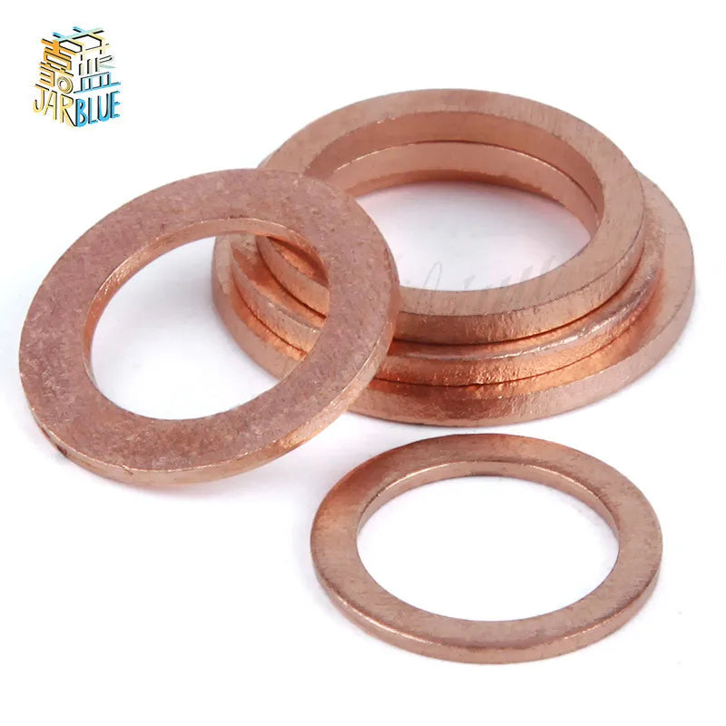 10Pcs DIN7603 Copper Sealing Washers M12–M18 Crush Flat Seal Copper Sealing Washer Richie's
