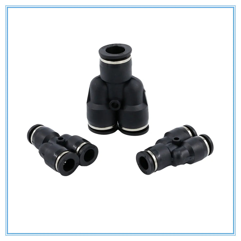 3-Way Y Shape Push-In Pneumatic Fitting 4–12mm OD Hose Connector Pneumatic Tube Fitting Richie's