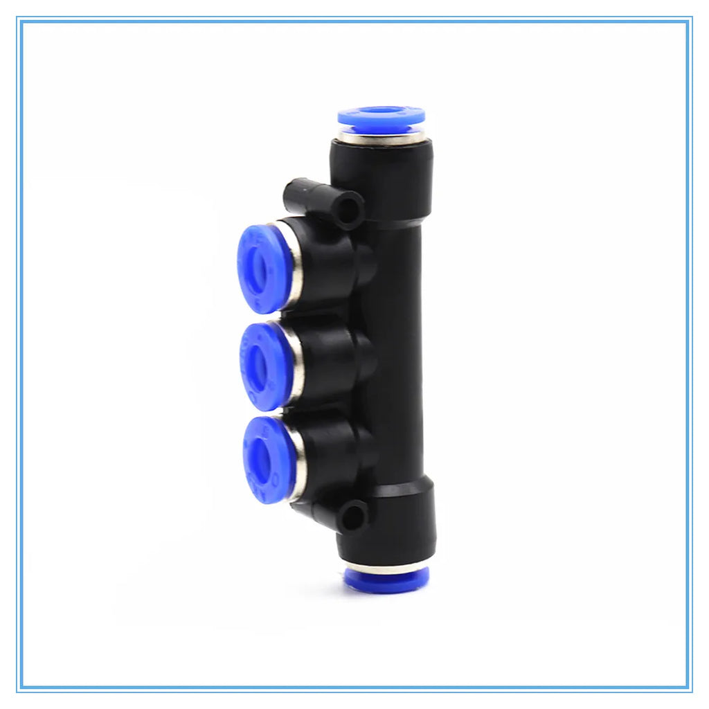 5-Way Push-In Pneumatic Fitting 4–12mm OD Hose Quick Connect Pneumatic Fitting Richie's