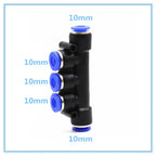 5-Way Push-In Pneumatic Fitting 4–12mm OD Hose Quick Connect Pneumatic Fitting Richie's PK10