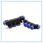 5-Way Push-In Pneumatic Fitting 4–12mm OD Hose Quick Connect Pneumatic Fitting Richie's