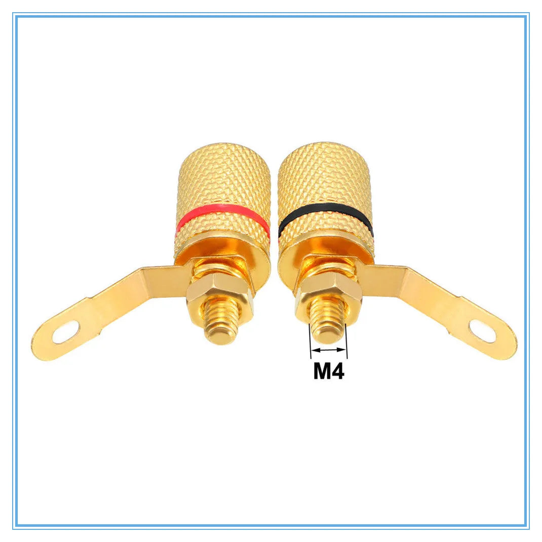 2Pcs Gold Plated 4mm Banana Jack Binding Post Speaker Connectors Binding Post Connector Richie's