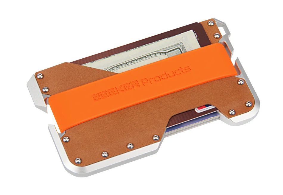 ZEEKER RFID Blocking Aluminum Leather Minimalist Card Wallet RFID Card Wallet Richie's silver metal khaki 2