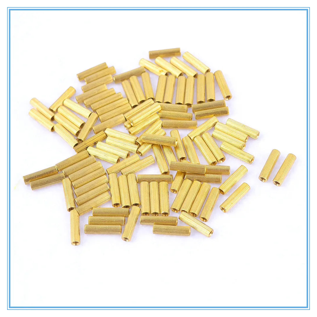 50Pcs M2 Brass Standoff Spacers Female Threaded Copper Pillars Brass Standoff Spacers Richie's M2x3mm