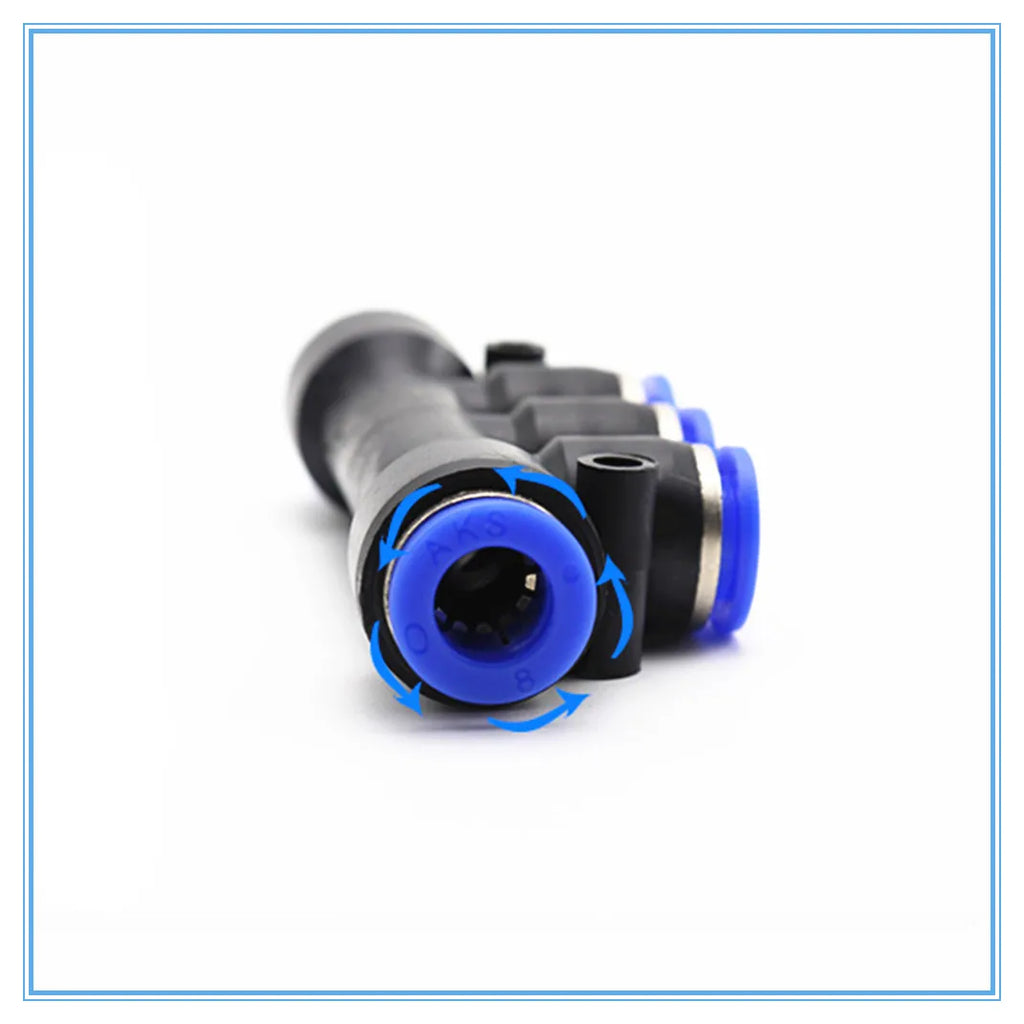 5-Way Push-In Pneumatic Fitting 4–12mm OD Hose Quick Connect Pneumatic Fitting Richie's