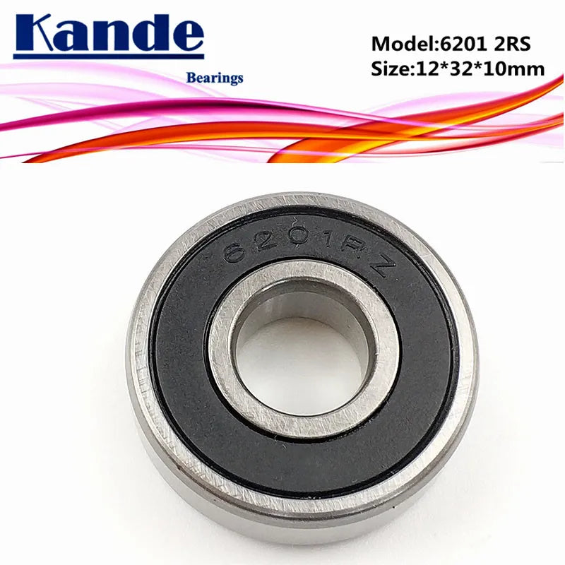 4PCS 6201-2RS Deep Groove Ball Bearings ABEC-5 12x32x10mm Ball Bearing Set Richie's ABEC-5-4PCS