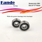 2pcs U606-2RS Wire Ball Bearing 606 2RS 6x17x6mm Deep Groove Ball Bearing Richie's