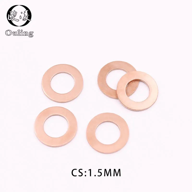 10Pcs DIN7603 Copper Crush Washers M6–M20 Sealing Gaskets Copper Sealing Washers Richie's M9 (9x18x1.5)