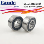62203-2RS Ball Bearing 17x40x16mm Deep Groove – 2 Pack Ball Bearing Richie's