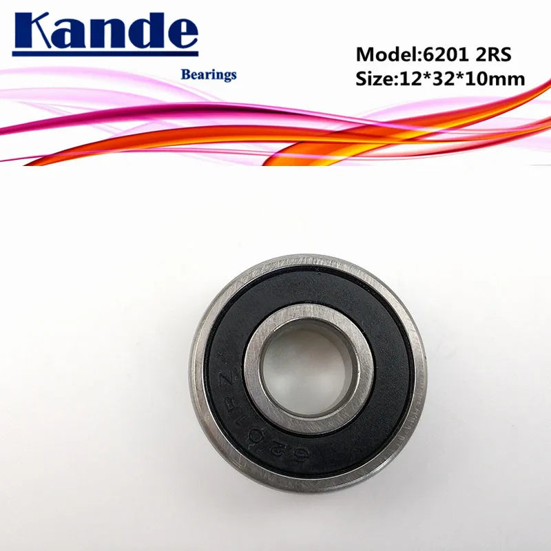 4PCS 6201-2RS Deep Groove Ball Bearings ABEC-5 12x32x10mm Ball Bearing Set Richie's