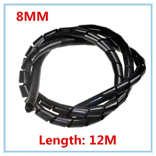 PE Spiral Cable Sleeve Wrap Black White 4–10mm Wire Organizer Spiral Cable Sleeve Richie's 8mm