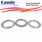 Kande 2pcs 51108 Flat Thrust Ball Bearing 40x60x13mm ABEC-1 Thrust Ball Bearing Richie's