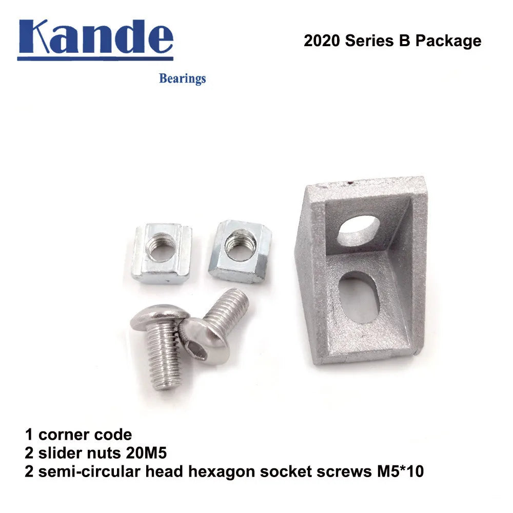 2020 Aluminum Corner Bracket Set – T-Nut & M5 Screws Corner Bracket Set Richie's B option(T slider)