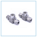 304 SS Double Ferrule TEE Fitting 6–12mm Pipe to 1/8"–1/2" Female Pipe Tube Fitting Richie's 6mm 3/8"