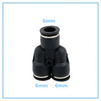 3-Way Y Shape Push-In Pneumatic Fitting 4–12mm OD Hose Connector Pneumatic Tube Fitting Richie's 6mm