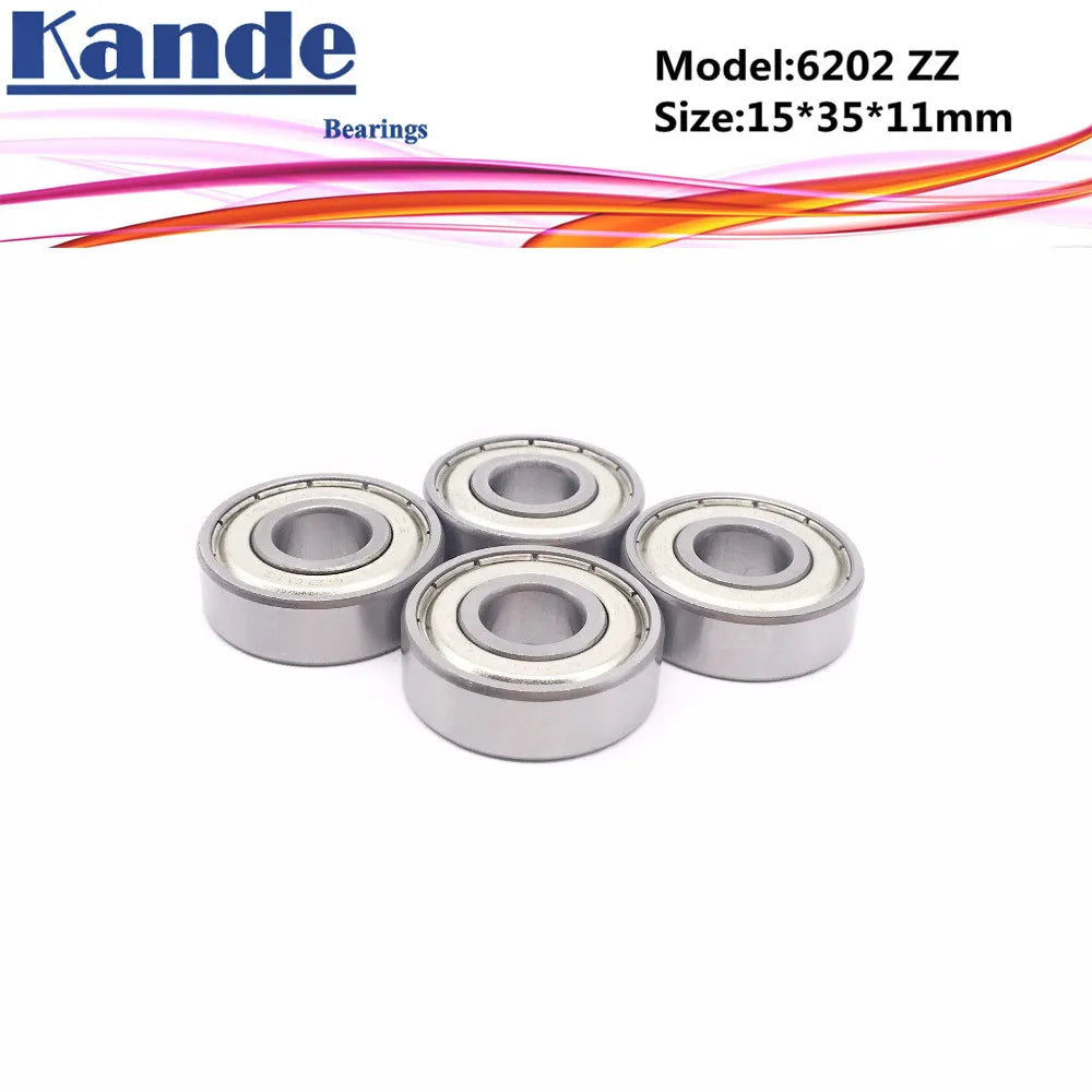 Kande 4PCS 6202ZZ ABEC-5 Deep Groove Ball Bearing 15x35x11mm Ball Bearing Richie's