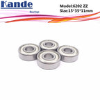 Kande 4PCS 6202ZZ ABEC-5 Deep Groove Ball Bearing 15x35x11mm Ball Bearing Richie's