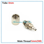5Pcs M3 M5 M6 Male Thread Pneumatic Quick Coupler 4mm 6mm Pneumatic Pipe Fittings Richie's 4mm x 5M