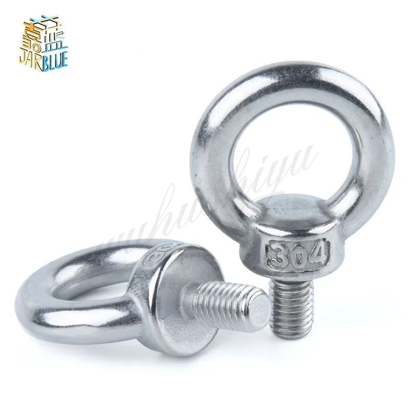 DIN580 304 Stainless Steel Eye Bolts M3–M12 Marine Lifting Screws Stainless Eye Bolt Richie's
