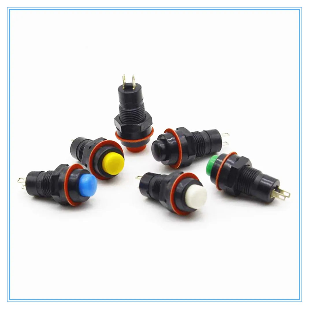 10mm Self-Lock Push Button Switch AC 250V/1A SPST Round Cap Push Button Switch Richie's