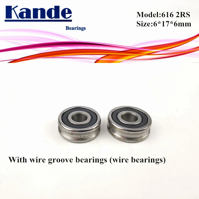 2pcs U606-2RS Wire Ball Bearing 606 2RS 6x17x6mm Deep Groove Ball Bearing Richie's Default Title